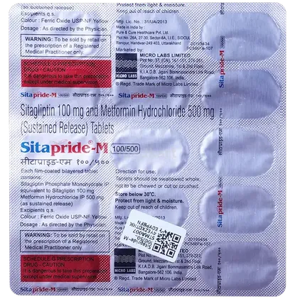 sitapride m 100/500mg tablet 15's